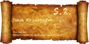 Smuk Krisztofer névjegykártya