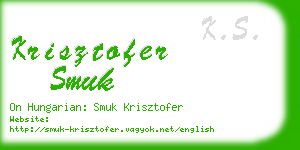 krisztofer smuk business card